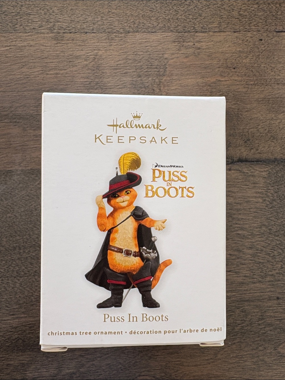 Hallmark Puss in Boots 2011 Ornament - Orange Cat with Black Cape and Red Hat